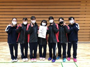 【女子卓球部】山形地区冬季リーグ戦 第3位